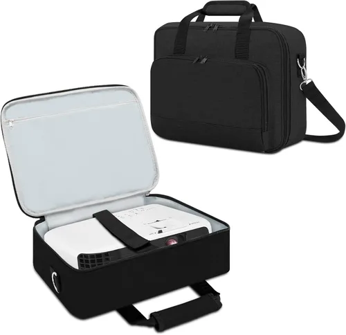Funda de transporte para proyector, bolsa para proyector con bolsillos de almacenamiento para accesorios y correas de hombro ajustables, bolsa de