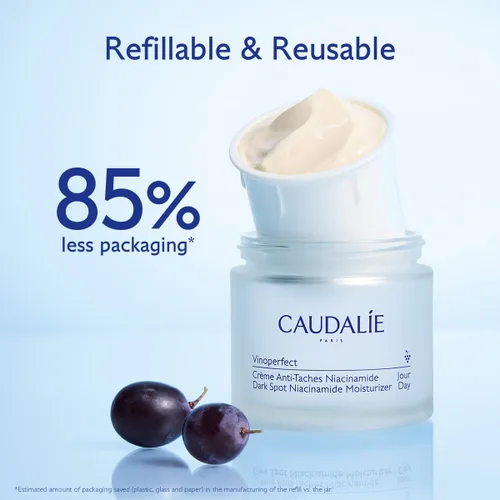 Vista 8 de Caudalie Vinoperfect Instant Brightening Dark Spot Moisturizer with Niacinamide, Refillable Packaging - 1.6 Fl. Oz, Packaging may vary