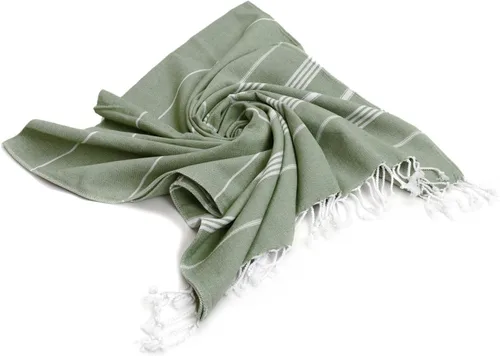 Vista 8 de SMYRNA TURKISH COTTON Classical Series - Toalla de playa turca original, prelavada, 37 x 71 pulgadas, toalla de baño peshtemal y turca para spa
