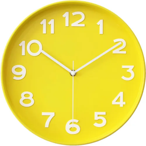 Vista 21 de HZDHCLH Reloj de pared de cuarzo moderno, funciona con pilas, 12 pulgadas, silencioso, sin tictac, números 3D, reloj redondo para pared, reloj