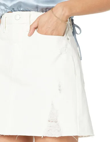 Vista 3 de The Drop Minifalda de mezclilla desgastada Ansh para mujer