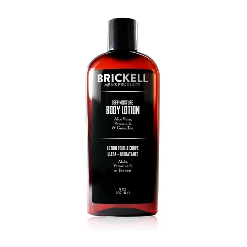 Brickell Loción corporal de humedad profunda para hombre, natural y orgánica, protege e hidrata la piel seca, 8 onzas, perfumada