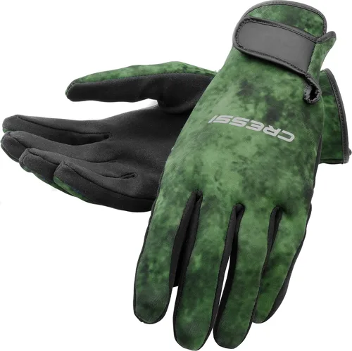Vista 4 de Cressi Guantes de pesca submarina con estampado de camuflaje hechos de neopreno elástico: obtén The Hunter Equipment