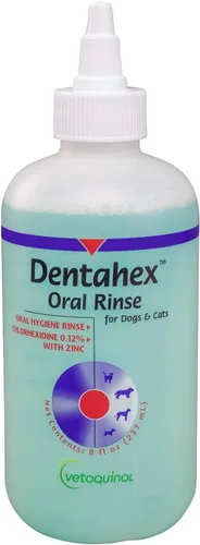 Vetoquinol Dentahex - Enjuague de higiene bucal para mascotas, 8 onzas