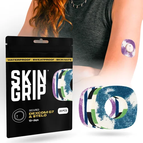 Vista 13 de Skin Grip Parches adhesivos para Dexcom G7 y Stelo CGM con recorte, cubierta impermeable y resistente al sudor para sensor continuo de monitor