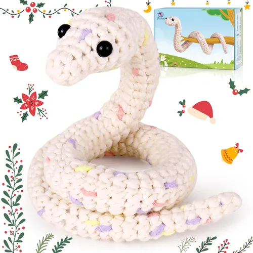 Vista 10 de Kit de ganchillo para principiantes, kit de inicio de ganchillo con tutoriales en video paso a paso, suministros de tejido de ganchillo Amigurumi