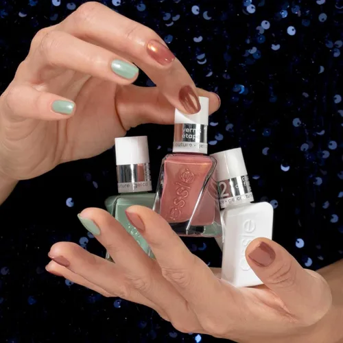 Vista 3 de Essie Gel Couture Esmalte de uñas de larga duración, vegano, sé deslumbrante, rosa, multifacético, 0.46 onzas líquidas