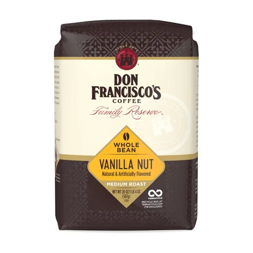 Vista 10 de Don Francisco's Café de grano entero de avellana hawaiana, tostado medio, 100% arábica, café saborizado, bolsa de 12 onzas