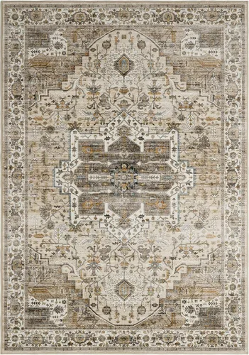 Vista 9 de Roxstand Alfombras de área de 5 x 7, resistentes a las manchas, lavables a máquina con parte trasera antideslizante, alfombras vintage