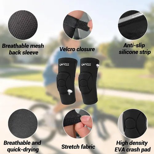 Vista 3 de ONTYZZ 1 par de coderas para niños, coderas, calentadores de brazos de baloncesto, manga protectora para disparos para fútbol, baloncesto, voleibol