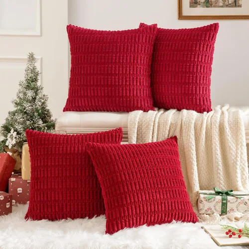 Vista 33 de MIULEE Juego de 4 fundas de almohada decorativas de pana estilo bohemio de primavera de 18 x 18 pulgadas para sofá, sala de estar, sofá y cama