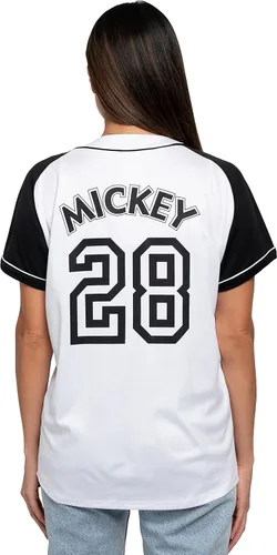 Vista 2 de Disney Mickey Mouse Stitch Jack Skellington - Camiseta de manga corta para mujer Blanco - Mickey