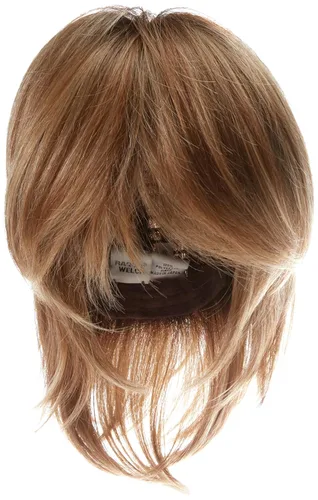 Vista 24 de Raquel Welch Hairuwear, peluca de longitud media con capas de volumen sutil y lazo negro, gorra de tamaño medio, RL10/12 castaño iluminado por el sol