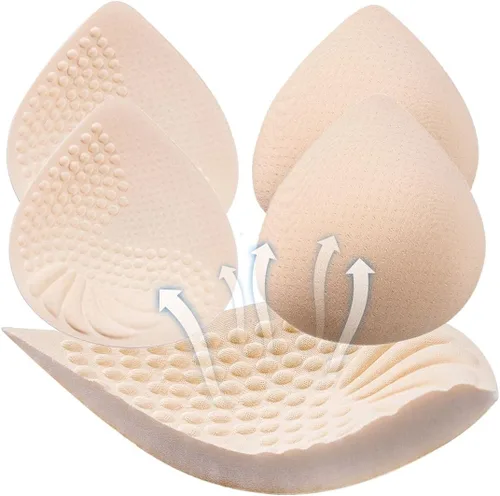 PRETTYWELL Almohadillas de brasier, 2 pares de inserciones de sujetadores de látex para sujetadores deportivos, inserciones de copas de brasier para
