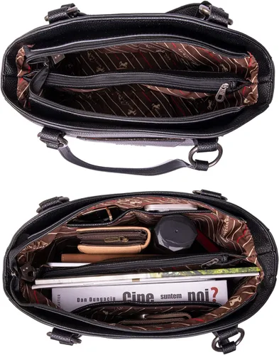 Vista 7 de Montana West Western Tote Bag for Women Concealed Carry Purse with Wallet Set Tooling Mandala Pattern Design