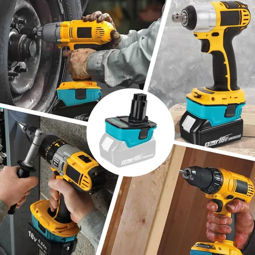 Vista 7 de Ecarke Adaptador de batería compatible con batería Makita de 18 V a Dewalt 18 V níquel electricidad, conversión de batería de litio para CA1820 18V