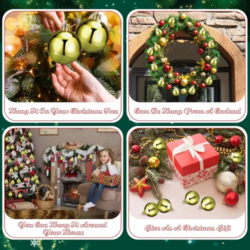 Vista 5 de 12 piezas de 2.4 pulgadas, bolas de Navidad doradas, adornos para árbol de Navidad, colgantes de árbol de Navidad, bolas brillantes navideñas, juego
