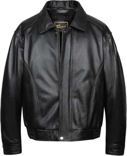 Vista 2 de REED Chaqueta de cuero genuino estilo americano para hombre