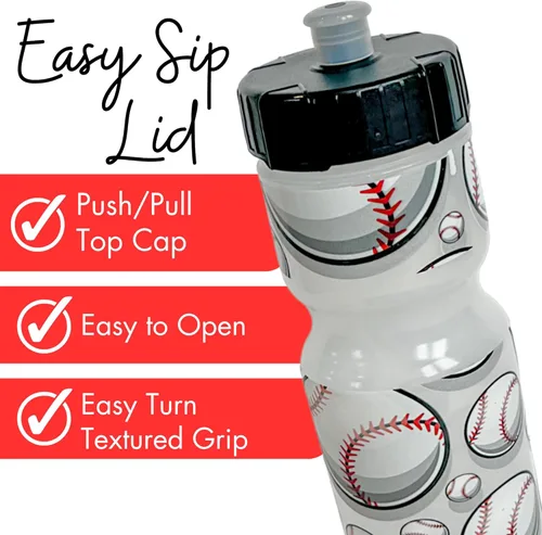Vista 4 de 50 Strong Botella de Agua Deportiva con Exprimidor para Niños de 22 oz - Libre de BPA con Tapa de Tirón - Duradera y Reutilizable para la Escuela
