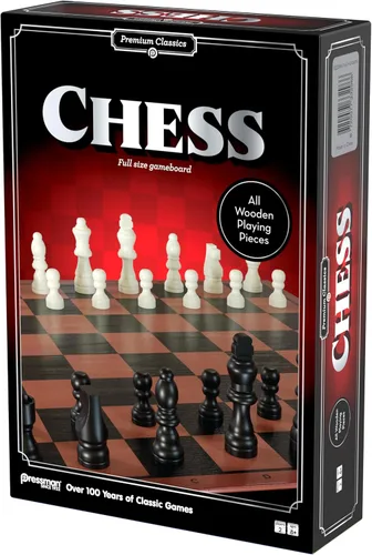 Vista 3 de Pressman Clásicos premium: ajedrez Tablero de juego plegable de tamaño completo con piezas de juego de madera 2 jugadores, a partir de 8 años