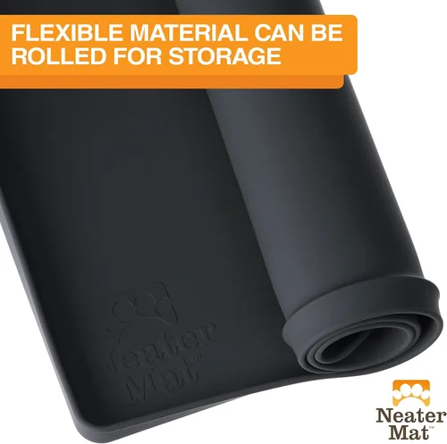 Vista 18 de Neater Pet Brands Neater Mat Tapete de comida para gatos y perros, mantel individual de silicona impermeable y sin BPA con borde elevado para debajo