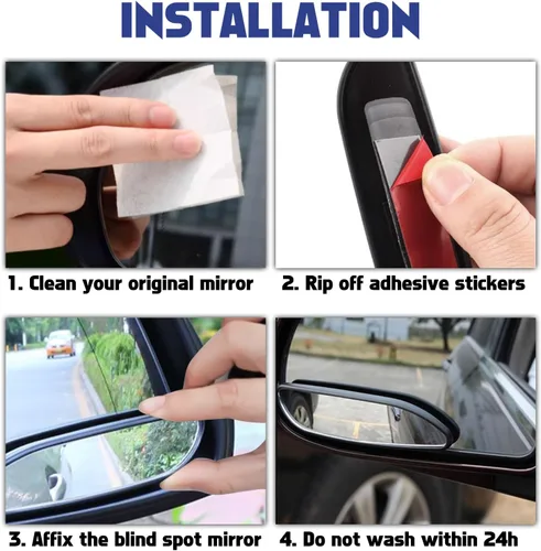 Vista 12 de x xotic tech Blind Spot Mirror, 2'' Black Round HD Glass Convex Rear View Mirror, 360° Rotate Wide Angle, Universal for Car SUVs Truck Motorcycle(2