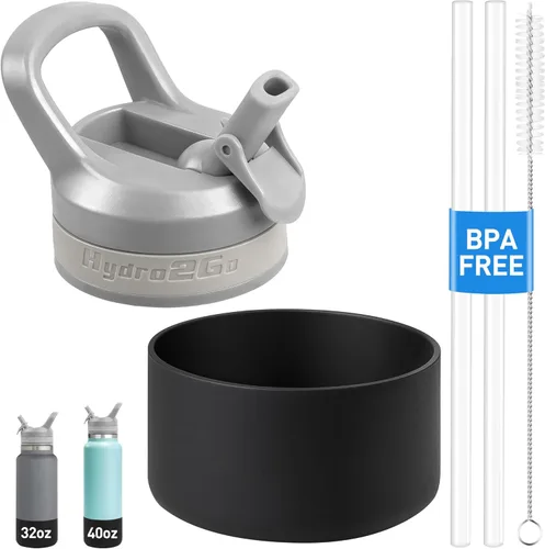 Vista 9 de Tapa de popote para botella Hydro Flask de boca ancha – Botella de 12, 16, 18, 32, 40 y 64 onzas, tapa de popote de repuesto compatible con botellas