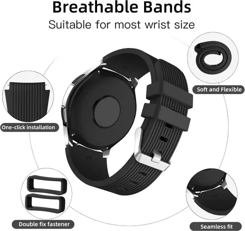 Vista 4 de Easuny Compatible con Samsung Galaxy Watch 3 de 1.772 pulgadas/Galaxy Watch de 1.872 pulgadas/Gear S3 Frontier, correa de silicona de liberación
