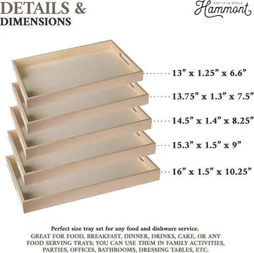 Vista 7 de Bandejas de madera anidadas