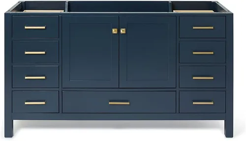 Vista 83 de ARIEL Cambridge Mueble base de tocador de baño de 36 pulgadas, madera maciza, 2 puertas de cierre suave, 5 cajones de cola de milano, roble marrón
