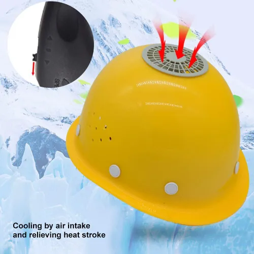 Vista 2 de Surakey Casco de refrigeración USB con ventilador, casco universal resistente para hombre, casco de seguridad portátil para andamios y comerciantes