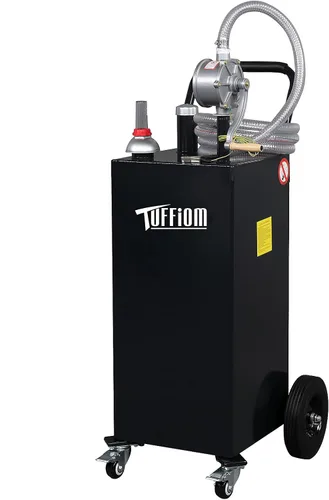 Vista 17 de TUFFIOM Carrito de combustible de 20 galones con ruedas y bomba de sifón manual, tanque de almacenamiento de transferencia de combustible diésel