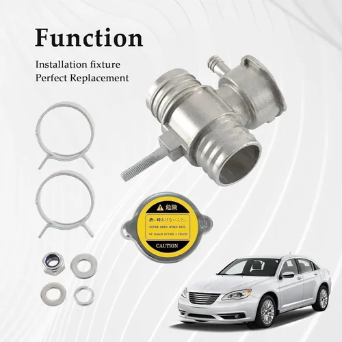 Vista 5 de Llenadora de refrigerante de motor de aluminio con tapa compatible con Dodge Avenger Caliber Durango Dakota Chrysler 200 Sebring Jeep Compass