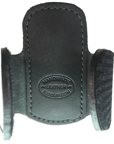 Vista 8 de Negro – El soporte original de cuero para estetoscopio Hecho a mano en Maine Clip de cadera resistente No más transporte en el cuello