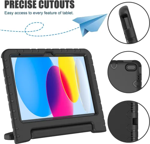 Vista 4 de AVAWO - Funda infantil para iPad de 10.9 pulgadas con protector de pantalla integrado, duradera, a prueba de golpes, ligera, con mango protector