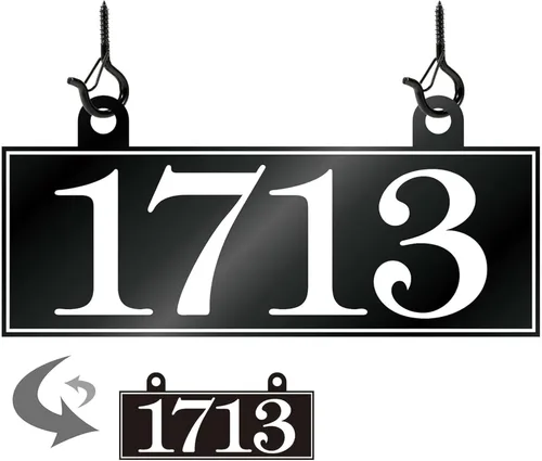 Vista 11 de Placa de dirección colgante – Placa de número de casa personalizada, letrero de dirección, números de casa para exteriores de casa, apartamento