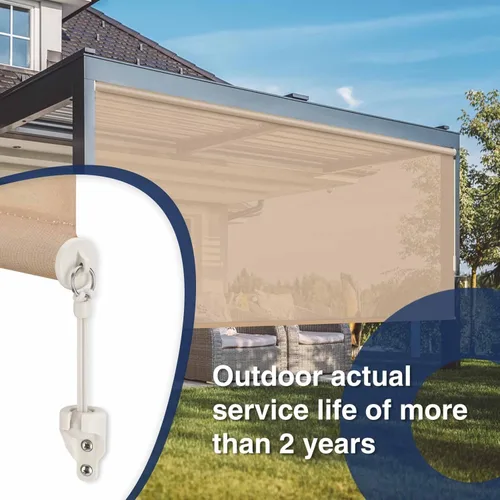 Vista 2 de Piezas de repuesto para sombra, correas elásticas y tapa de extremo con kit de anillo, resistencia a la intemperie, compatible con Coolaroo