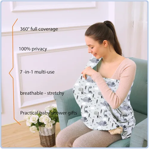 Vista 8 de Fundas de asiento de automóvil para bebés Toldo para asiento de automóvil de bebé, fundas multiusos de lactancia, bufandas de lactancia, regalos