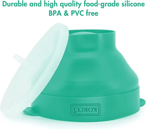 Vista 6 de El Fabricador de Palomitas de Maíz Original Korcci de Silicona para Microondas, Fabricador de Palomitas para Microondas, Tazón Plegable para Hacer