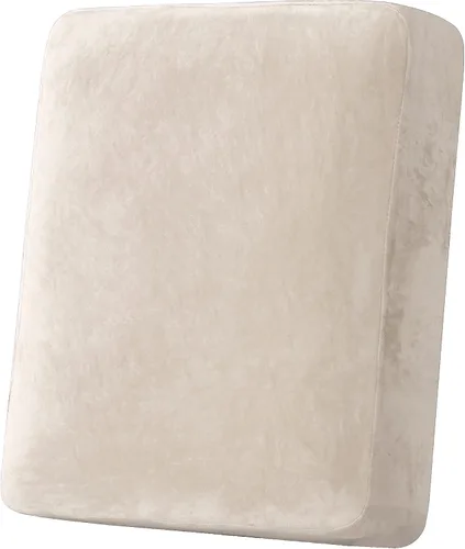 Vista 9 de H.VERSAILTEX - 4 fundas elásticas de terciopelo para cojín de sofá modular en forma de L (sofá grande de 3 plazas + 1 diván, color marfil)