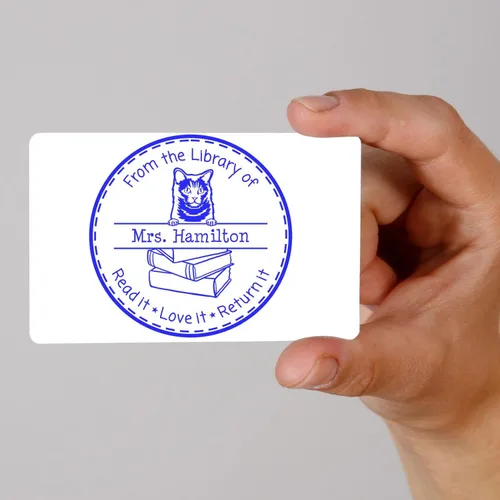 Vista 72 de Customized Return My Book Embosser with Don Sphynx Cat Design - Custom Please Return Book Embossed Stamp for Avid Readers and Book Lovers