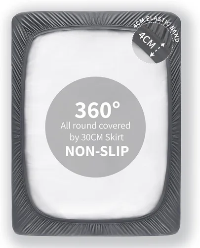 Vista 6 de Sonive Protector de colchón impermeable, cubrecolchón King con bolsillo profundo de hasta 21 pulgadas, de microfibra, ajustable, impermeable, Gris