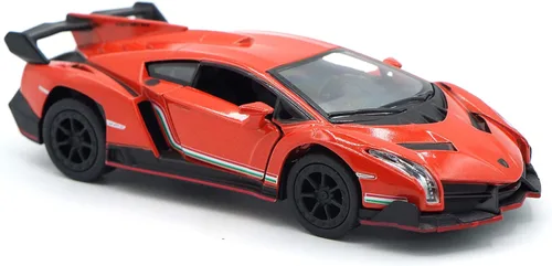 Vista 2 de KiNSMART Lamborghini Veneno 1:36 Escala 1:36 5 pulgadas de metal fundido a presión modelo Super Auto (Juego de 4)
