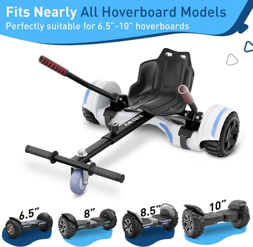 Vista 3 de Hiboy HC-01 Hoverboard Seat Attachment for 6.5" 8" 8.5" 10" Hoverboards, Easy Assembly & Adjustable Frame Length Buggy Attachment, Hoverboard Go