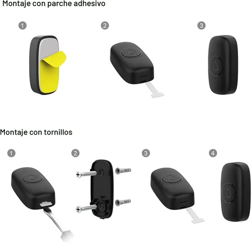 Vista 7 de SECRUI - Timbre inalámbrico impermeable, mini timbre de puerta de 1,000 pies de alcance lo suficientemente fuerte con 5 niveles de volumen y timbres