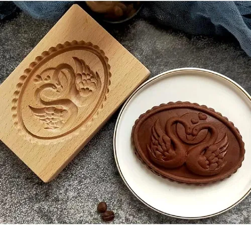 Vista 16 de Molde de Galletas de Madera Tallada con Pájaro - Cortador de Galletas de Jengibre DIY con Prensa de Relieve