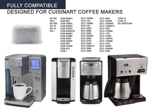 Vista 4 de Filtros de agua de carbón de repuesto prémium para máquinas de café Cuisinart (12)