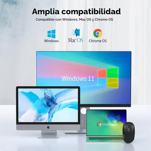 Vista 7 de Tecknet Mouse inalámbrico, mouse silencioso de 2.4 GHz con receptor USB, 4 botones, portátil, inalámbrico, para Chromebook, laptop, computadora