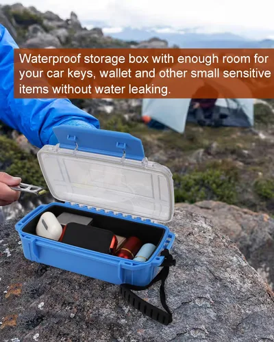 Vista 5 de Caja seca impermeable, contenedor de almacenamiento impermeable, pequeña caja de secado a prueba de agua para kayak, barco, caja seca, funda