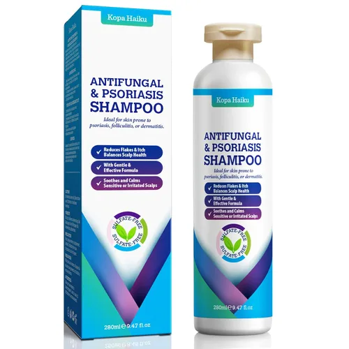 Champú antifúngico para la psoriasis y la dermatitis seborreica: champú para foliculitis, limpiador anticaspa para el acné del cuero cabelludo,